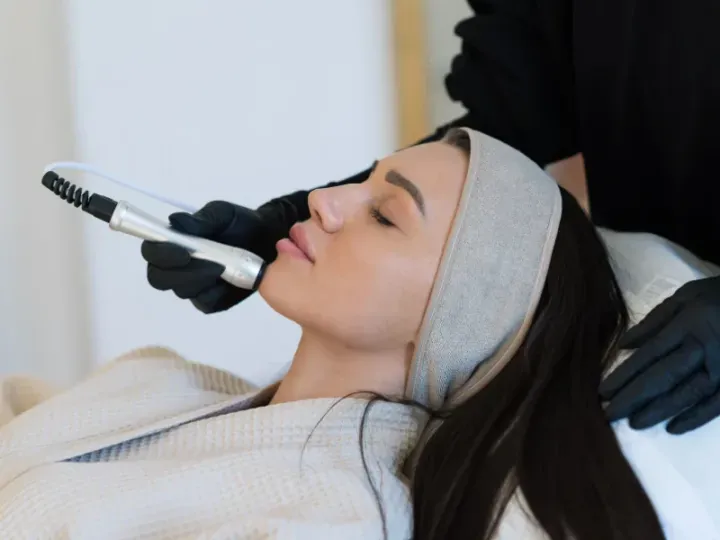 Patient receiving a hydrating facial at Prism Aesthetics Clinic